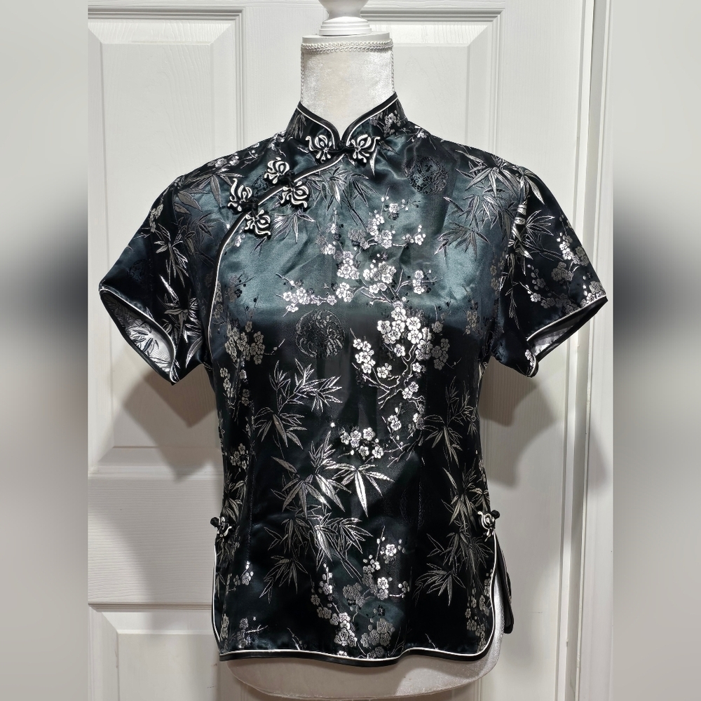 Vintage 90s ADH San Francisco Chinese Cheongsam Style Blouse